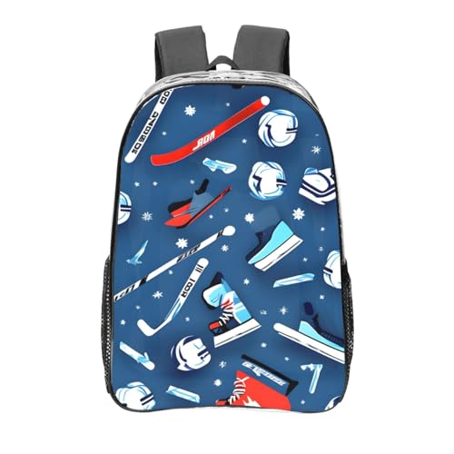 Sac à dos transparent hockey sur glace grand format léger pour le quotidien