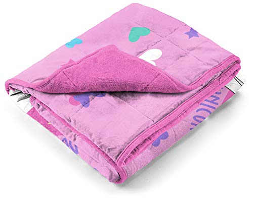Minnie Mouse Unicorn Dreams Weighted Blanket 5 Lbs - Measures 36 X 48 Inches, Kids Bedding - Fade Resistant Super Soft Velboa (Official Disney Product) #TOP2
