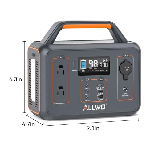 ALLWEI Portable Power Station 300W, 280Wh Solar Generator with 110V Pure Sine Wave AC Outlet, Backup Lithium Battery Generator for CPAP Outdoor RV Camping Emergency Home Use - Image 3