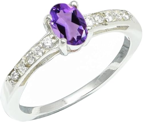 SILVERNROCK Amethyst Gemstone Silver plated Meditation Ring Men & Women All Size