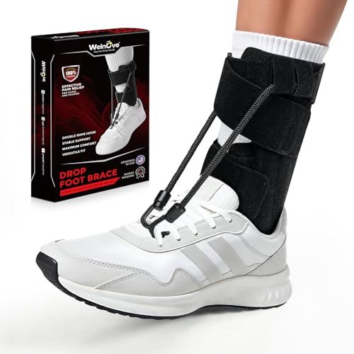 Welnove AFO Foot Drop Brace – Adjustable Drop Foot Braces for Men & Women, Soft and Comfortable Ankle Support for Walking, Fits Left or Right Foot, Improves Gait & Stability