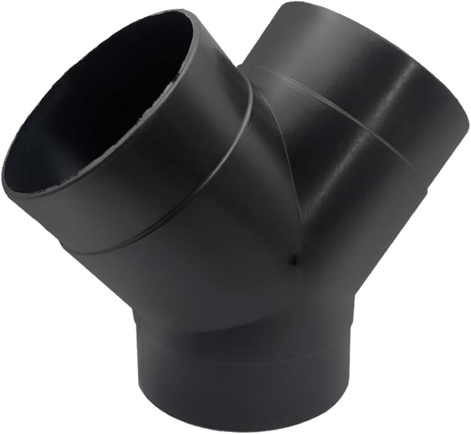 Car Heater Warm Straight 3 Way Air Ducting Pipe 75mm Y Shape Outlet Connector 3 inch Duct Joiner Connector Pipe Black Plastic