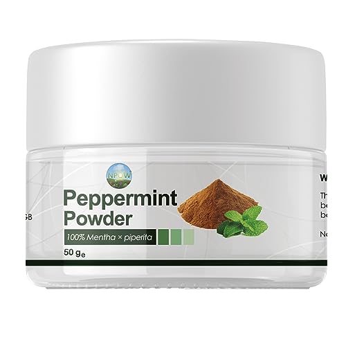 NPOW Extracto de menta puro y natural en polvo, 100% – Hierbas planta de menta, extracto de hojas de menta secas, planta de menta, utilizado para aromatizar dulces, pasta de dientes y enjuagues