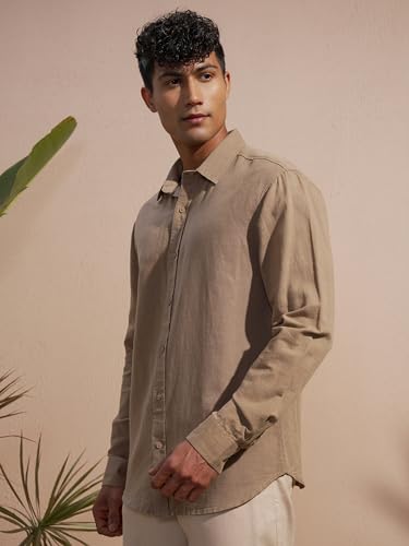 Image of Highlander Men's Relaxed Fit Casual Shirt | Cotton Linen | Relaxed fit | Full Sleeves