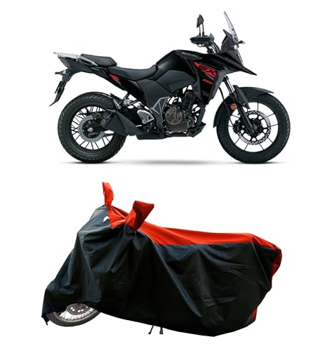 Image of All Season Bike Cover for New Suzuki V-Strom SX 250 Bike Cover with Water-Resistant and Dust Proof Premium 190T Fabric Red Stripe