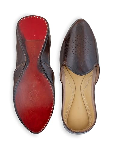 Image of KORAKARI Men's Traditional Leather Punjabi Jutti Comfortable Mojari for Men