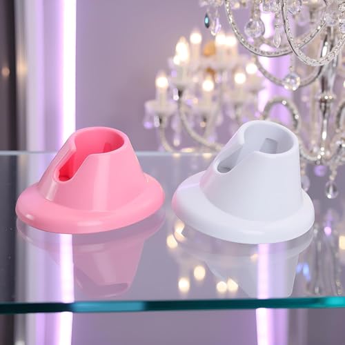 Soporte de Botellas de Esmalte de Uñas de Goma Suave Rosa y Blanco miniatura 5