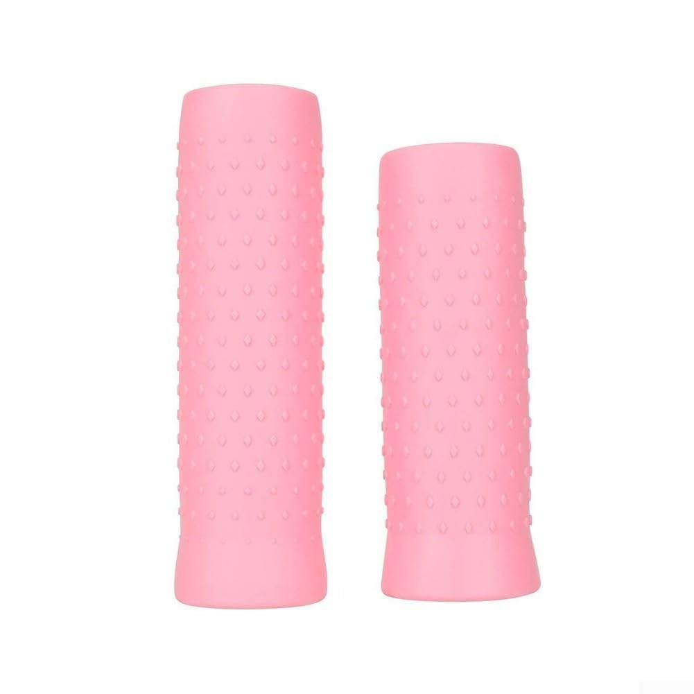 Besttoolifes Pink, Silicone Scooter Handle Grips – Non-Slip Textured Replacement Grips for MAX Electric Scooters, Long & Short Pair, Soft Comfortable Rubber, Yellow/Blue/Pink/Green