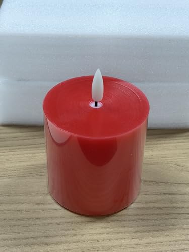 Velas rojas sin llama con efecto parpadeante y textura de cera natural