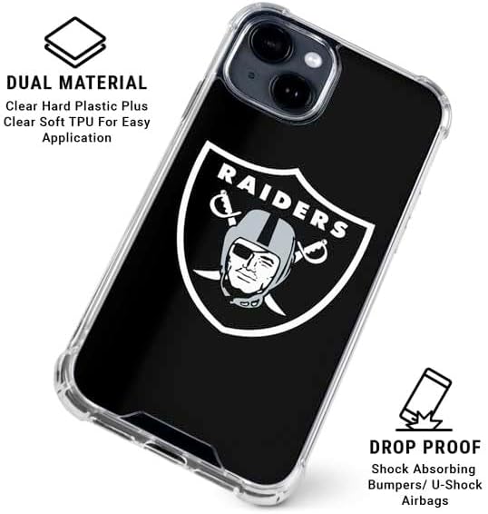 Skinit Clear Phone Case Compatible with iPhone 14 - Officially Licensed NFL Las Vegas Raiders Large Logo Design