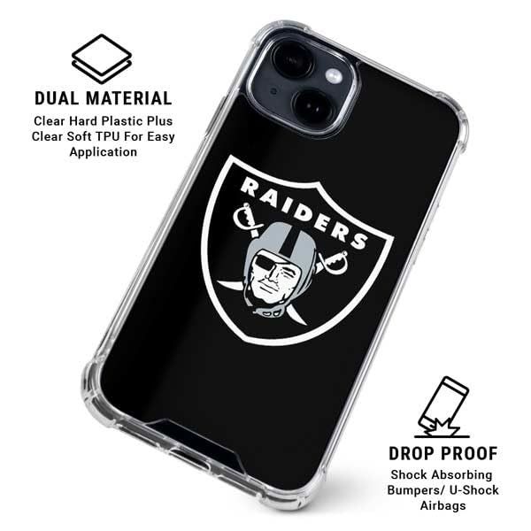Skinit Clear Phone Case Compatible with iPhone 14 - Officially Licensed NFL Las Vegas Raiders Large Logo Design