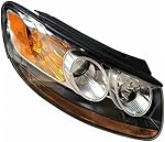 Headlights Assembly Compatible with Hyundai Santa Fe 2007-2012 Pair Black Headlamps 6Pin Halogen Headlight (Right Passenger Side)
