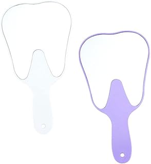 2pcs Tooth Shaped Mirror Portable Mirror Desk Vanity Mirror Vintage Mirror Handle Cosmetic Mirrors Handheld Makeup Mirror Handheld Make up Mirror Cosmetic Mirror with Handle Miss