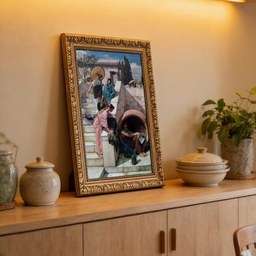 Impression sur toile Diogenes par Waterhouse | Cadre à suspendre de haute qualité