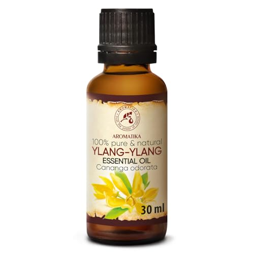 Ylang Ylang Aceite Esencial 30ml - Cananga Odorata - Madagascar - 100% Puro y Natural para Buen Sueño - Belleza - Relajación - Spa - Masaje - Aroma Difusor - Aromalamp - Fragancia de Habitación