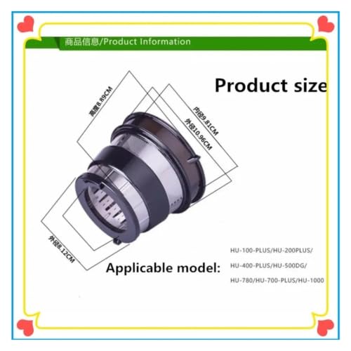 Filtro extractor de jugo lento compatible con Hurom 400PLUS de repuesto 6