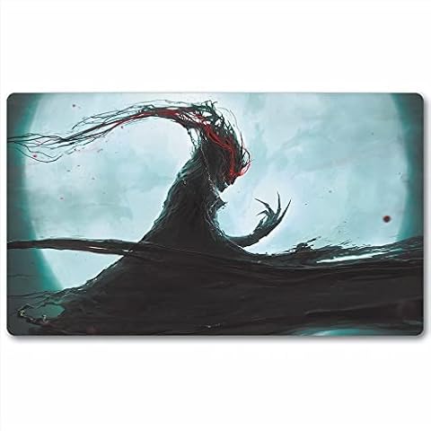 bozzhen Board Game TCG Playmat Tabletop Card Playmat MTG RPG CCG Trading Card Game Play mats Smooth Cloth Surface Rubber Base with Stitched Edges Original Play Mat Art Designs 24X14inch-magic World Cover