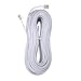 Ubramac 100Feet Long Telephone Extension Cord Phone Cable Line Wire, with Standard RJ11 Plug and 1 in-Line Couplers and 35Cable Clip Holders-White