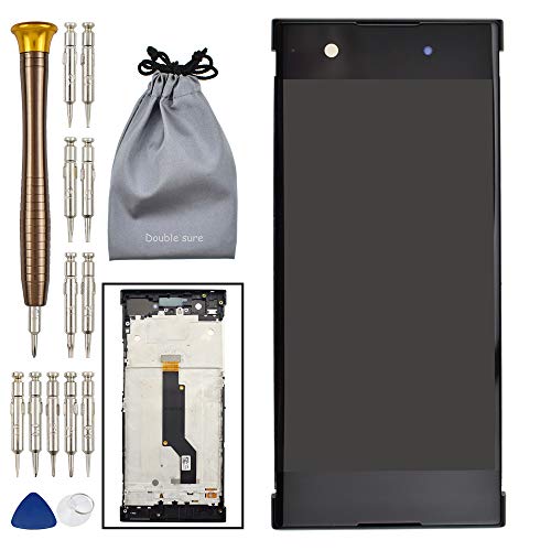 LCD Touch Digitizer Glass Screen with Screen Frame Replacement for Sony Xperia XA1 Black G3116 G3121 G3112 G3123 G3125
