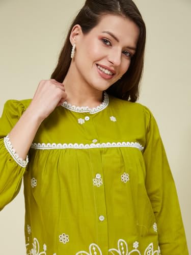 Image of J TURRITOPSIS Women's Cotton Peplum Casual Shirt