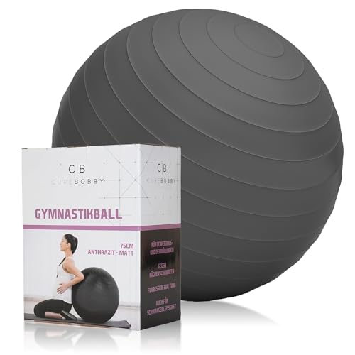 sopomarkt24 Gymnastikball Ø 75 cm, Fitnessball mit Luftpumpe, rutschfeste Oberfläche, max. Belastung 700 kg, ideal für Pilates, Yoga, Bauchmuskelübungen, Stretching, Reha & als Sitzball