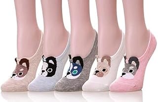 KANEEKSHI Women Funny No Show Socks Cut Animal Face Printed Low Cut Cotton Multicolor Socks for Womens & Girls - Free Size... Price In India