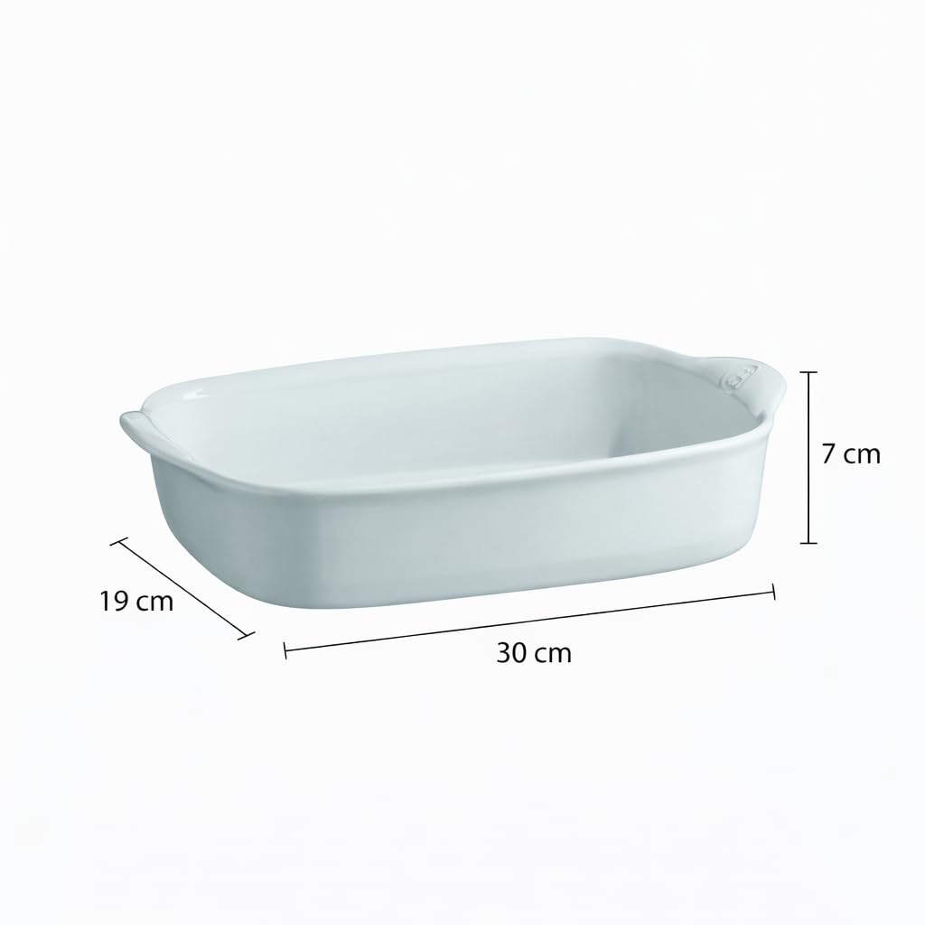 Emile Henry Petit Plat Rectangulaire Ultime – 2|4 personnes – Céramique Haute Résistance – Cuisson Homogène et Service du Four à la Table – Coloris Écume – Fabriqué en France