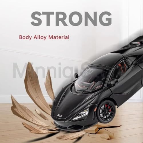 Image of 1:24 Maclaren 720s Sports Model Exclusive Alloy Diecast Pull Back Toy car with Openable Doors & Light Music Toys for Kids Boy Girl Gift (1:24 Maclaren 720s -Black)