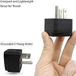 US Adaptateur de prise de voyage EU/UK/AU/in/CN/JP/Asie/Italie/Brésil USA (Type B), 3 Prong fondé USA Bouchon mural, international Mini Adaptateur et convertisseur de voyage, convertisseur de chargeur de sortie de mur noir
