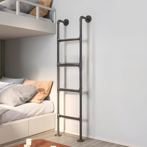 Escalera de 76 pulgadas para el hogar, para desván, ático, cama, sótano, ventana, pozo, escalera de escape de incendios, escalera de metal montada en la pared, tamaño personalizable para el hogar,