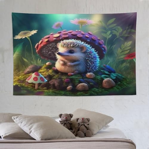 Tissu pour le mur hérisson : tenture murale pour salon cocooning