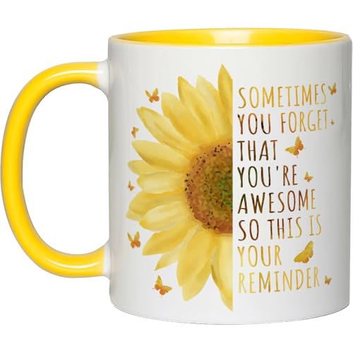 Yanprint Inspirational Gifts For Women, Motivational Sunflower Mug, Encouragement Gifts for Teacher Coworker Friends Boss Sister Daughter Birthday Mothers Day 11OZ