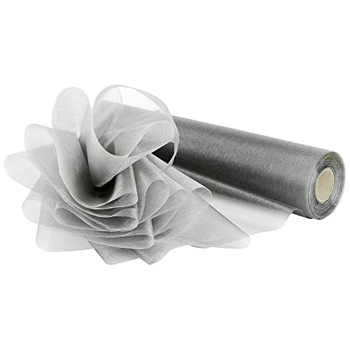 Trimming Shop Organza Roll Snow Sheer Glitter Fabric 25m x 29cm for Wedding Venue Chair Bow Sash, Table Runner - Image 2