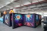 20ftx20ft Halloween Theme Haunted House Maze with 950W Blower - Scary Inflatable Maze Arena for Outdoor Fun