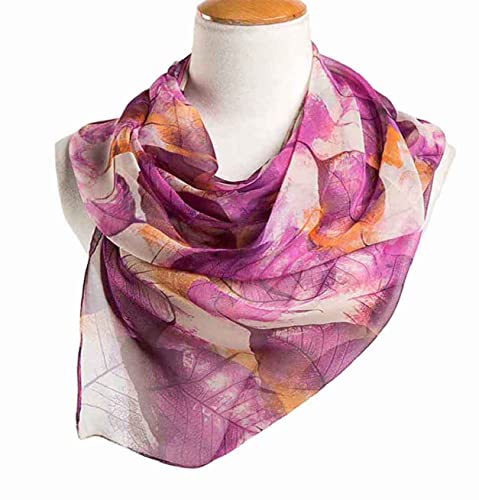 Image of Pokeedioty Scarfs for Women Lightweight Scarves Elegant Floral Pattern Sheer Scarfs Shawls Wraps