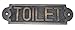 Adonai Hardware Large Toilet Brass Door Sign - Antique Brass