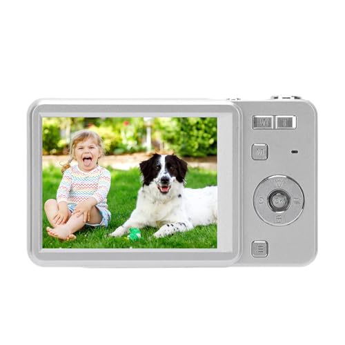 Image of Digital Camera 4K HD 64MP Sliding Retro Video with 16X Zoom Auto Focus 2.8 Inch Screen for Travel Photography Students (Silver)