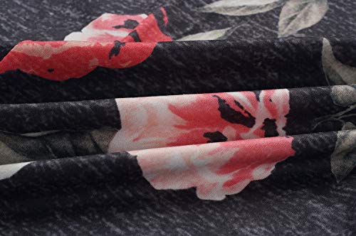 Image of AMiERY Women's Comfy Casual Pajama Pants Floral Print Drawstring Palazzo Lounge Pants Wide Leg