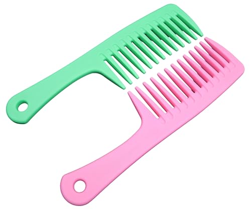 Peines de dientes anchos para cabello rizado y mojado, set 2 piezas miniatura 1