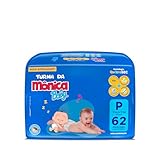 Fralda Turma da Mônica Baby Mega P 62 Unidades