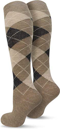 Circle Five 3 Paar wärmende Kniestrümpfe mit Schafwolle und Alpakawolle für Damen - Reitkniestrümpfe Größe 39/42