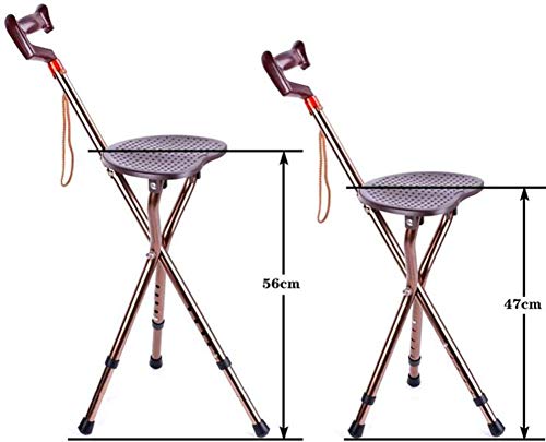 Siège de canne de marche pliable d'aide médicale robuste - 5