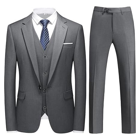 Men's 3-Piece Suit Business Wedding Slim Fit One-Button Tuxedo Suits 3 Piece for Party Comfort Blazer Jacket and Trousers Vest-image-22