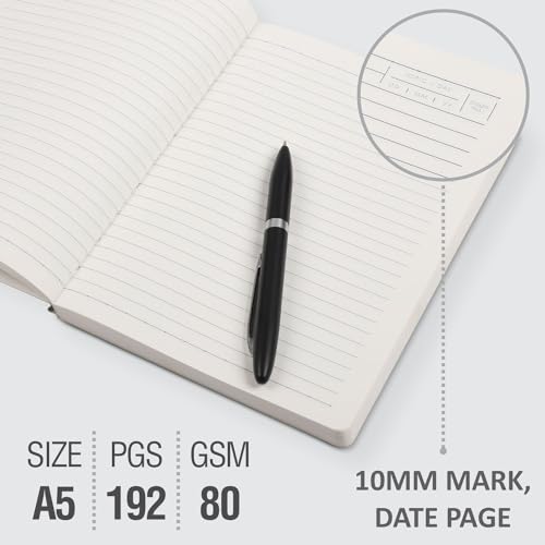 Image of Anupam Hue Journal Ruled A5 Notebook 192 Pages 80Gsm Matte Finish Flexible PVC Cover Journal for Unisex, Daily Journal Notebook for Engineering, Notes Taking & Writing in School and Office (Sky Blue)