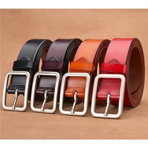 95Cm-115Cm Women's Leather Belt 33Mm Cowhide Alloy Buckle Unisex Brown Belt Fashion Trousers Girdle3