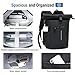 Lekeinchi Rolltop Rucksack Wasserdicht für Damen & Herren, Großer Laptop Rucksack mit Computerfach für 17 Zoll Laptop, Elegant Reiserucksack Daypack für Reisen, Radfahren, Uni Schule-Schwarz Groß(XL)