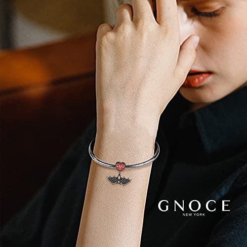 Image of GNOCE Witch Cauldron Pendant Charm,S925 Sterling Silver with Ruby Gemstones Dangle Charms Bead For Bracelets /Necklace Jewelry Gift For Women Girls Wife Daughter