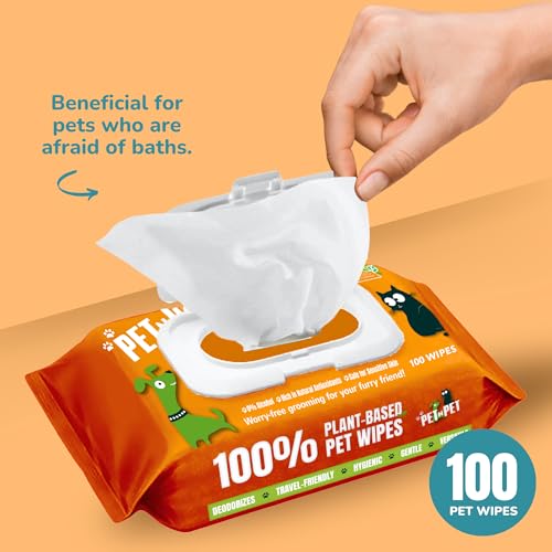 PET N PET 100% Plant Based Dog Wipes for Paws and Butt, 100 Counts Hypoallergenic Unscented Dog Pet Wipes, 8" x 8" - Image 3
