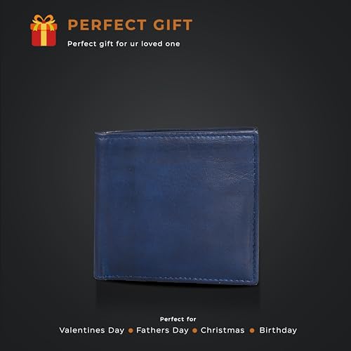 Image of Oak Leathers Leather Wallet for Men - RFID Bifold Wallets with 9 Credit Cards 1 ID Window Slim Minimalist Front Pocket Gift For Men