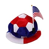 minkissy Fußballmütze mit Amerikanischer Flagge, Ballförmig, für Turniere